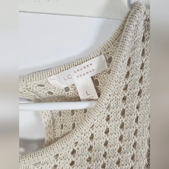 LC Lauren Conrad Off-the-Shoulder Beige Sweater - Picture 2 of 4